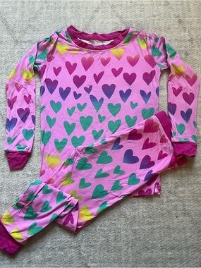 Little Sleepies Ombré Hearts Bamboo Two-Piece LS Pajamas (3T)